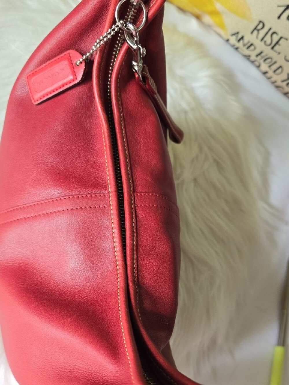 Coach Ergo Hobo Red Leather Shoulder Bag Y2k A04M-9219 - Picture 11 of 16